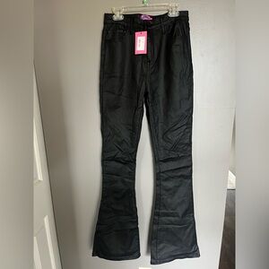 Edikted Luna Leather Flare Pants